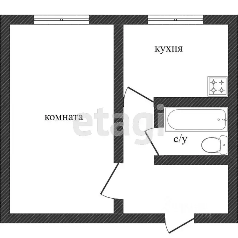 1-к кв. Свердловская область, Нижний Тагил ул. Быкова, 18 (28.4 м) - Фото 1