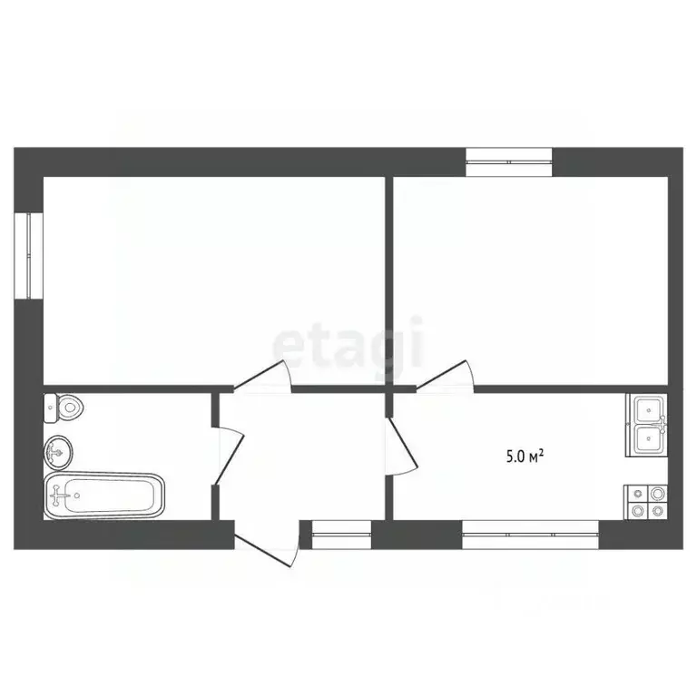 2-к кв. Ставропольский край, Кисловодск Резервуарная ул. (37.8 м) - Фото 1