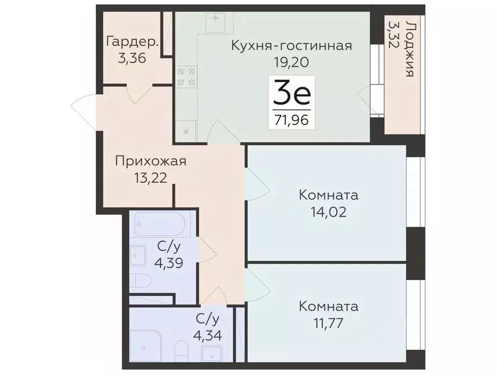 3-к кв. Воронежская область, Воронеж ул. Матросова (71.96 м) - Фото 0
