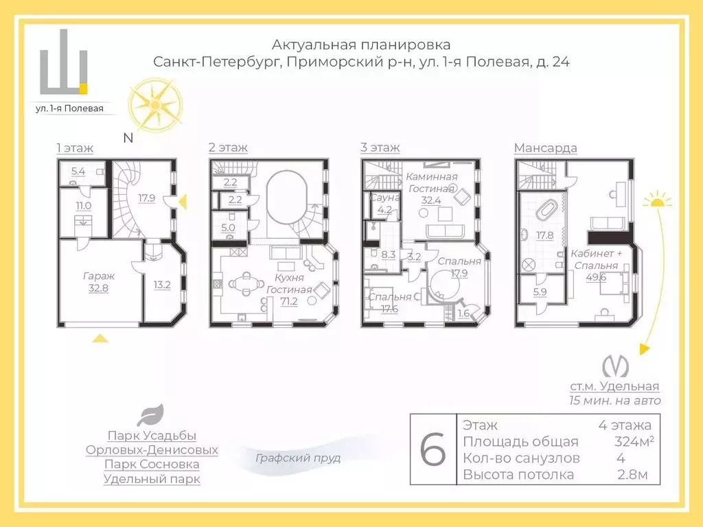 Таунхаус в Санкт-Петербург 1-я Полевая ул., 24 (324 м) - Фото 1