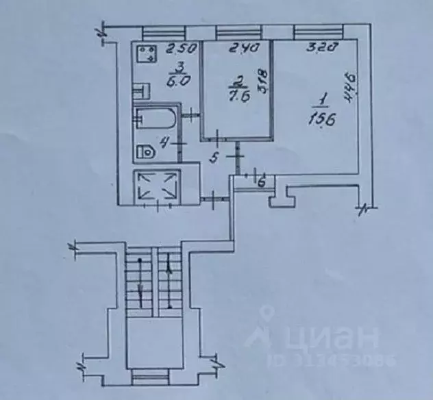 2-к кв. Новосибирская область, Новосибирск Широкая ул., 21 (37.0 м) - Фото 0