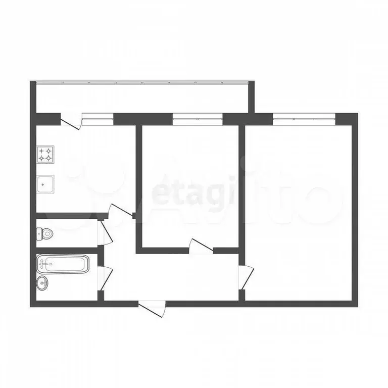 2-к. квартира, 49,9 м, 8/9 эт. - Фото 0