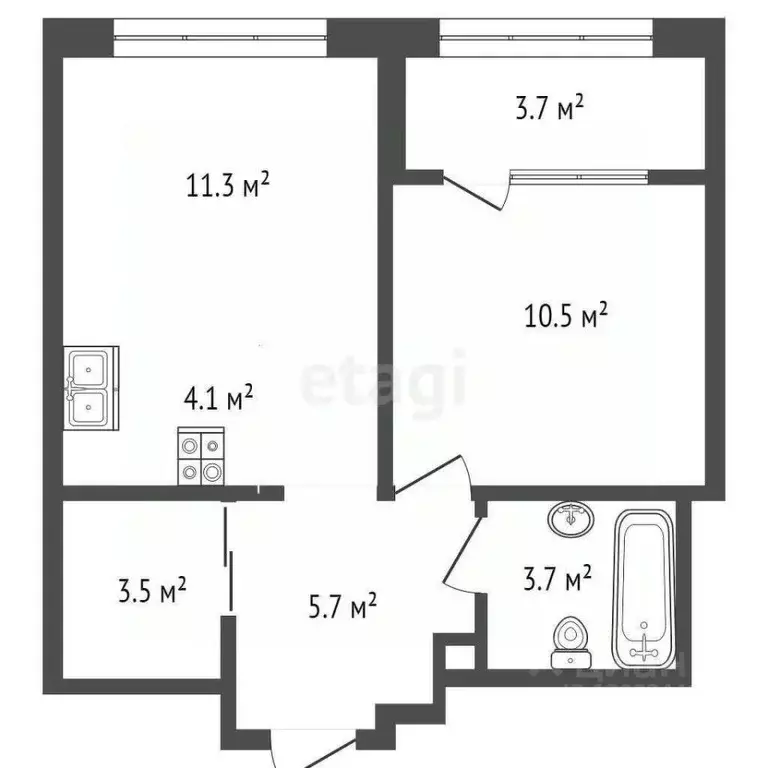 1-к кв. Тюменская область, Тюмень ул. Эльвиры Федоровой, 1к1 (38.8 м) - Фото 0