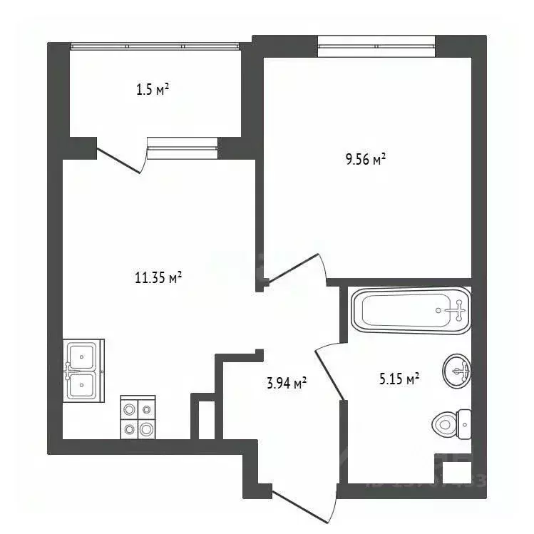 1-к кв. Санкт-Петербург Волхонское ш., 3к1 (30.78 м) - Фото 2
