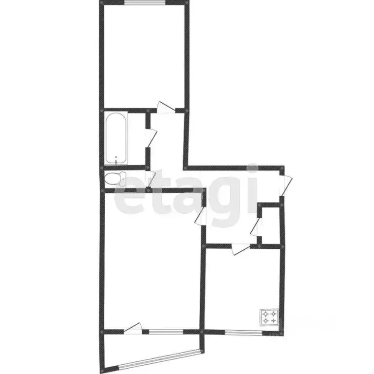 2-к кв. ханты-мансийский ао, нефтеюганск 12-й мкр, 2 (53.1 м) - Фото 0