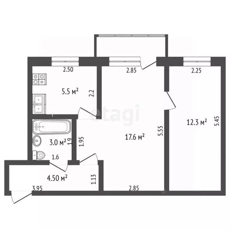2-к кв. Мордовия, Саранск ул. Веселовского, 30 (42.9 м) - Фото 1