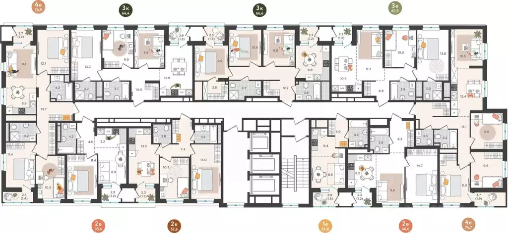 3-к кв. Пермский край, Пермь ул. Куфонина, 1 (60.9 м) - Фото 2