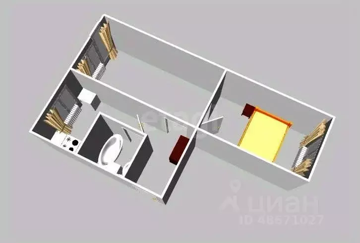 2-к кв. Сахалинская область, Южно-Сахалинск Большая Елань п/р, ул. ... - Фото 2
