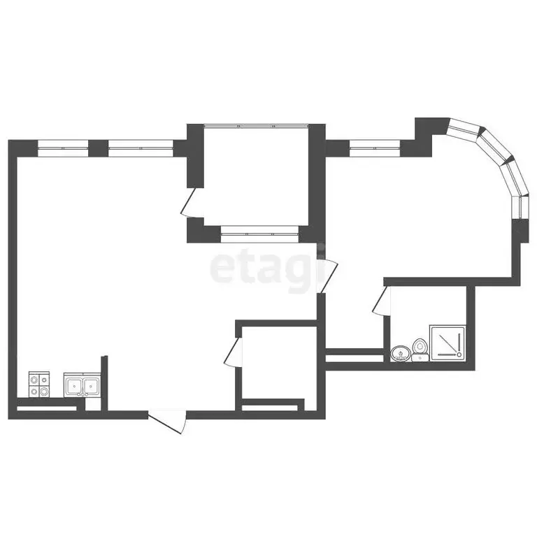 1-комнатная квартира: Тюмень, улица Пожарных и Спасателей, 1к1 (67.1 ... - Фото 1