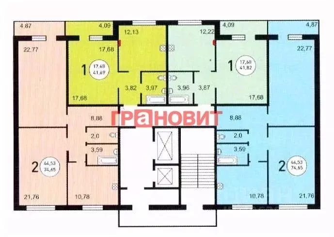 2-к кв. Новосибирская область, Новосибирск Вилюйская ул., 1 (70.1 м) - Фото 2