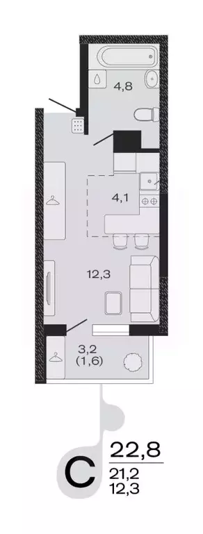 Студия Краснодарский край, Новокубанск Капланово мкр, Эво жилой ... - Фото 1