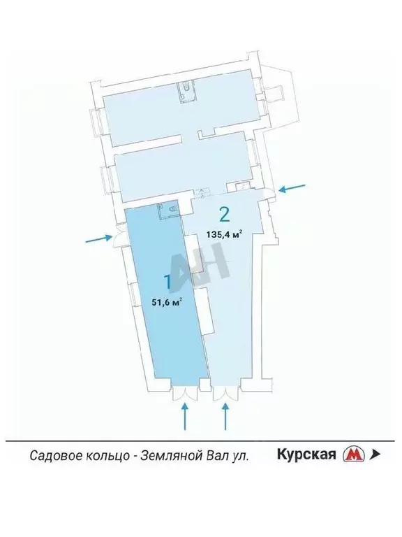 Помещение свободного назначения в Москва ул. Земляной Вал, 23С1 (52 м) - Фото 1
