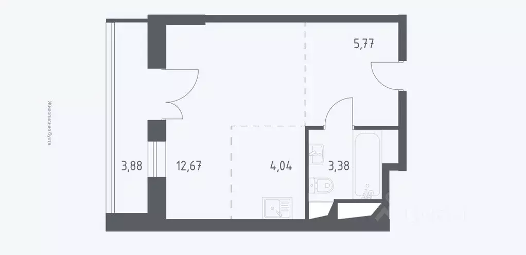 Студия Московская область, Красногорск ул. Тенистых Аллей, 3к2 (28.3 ... - Фото 1