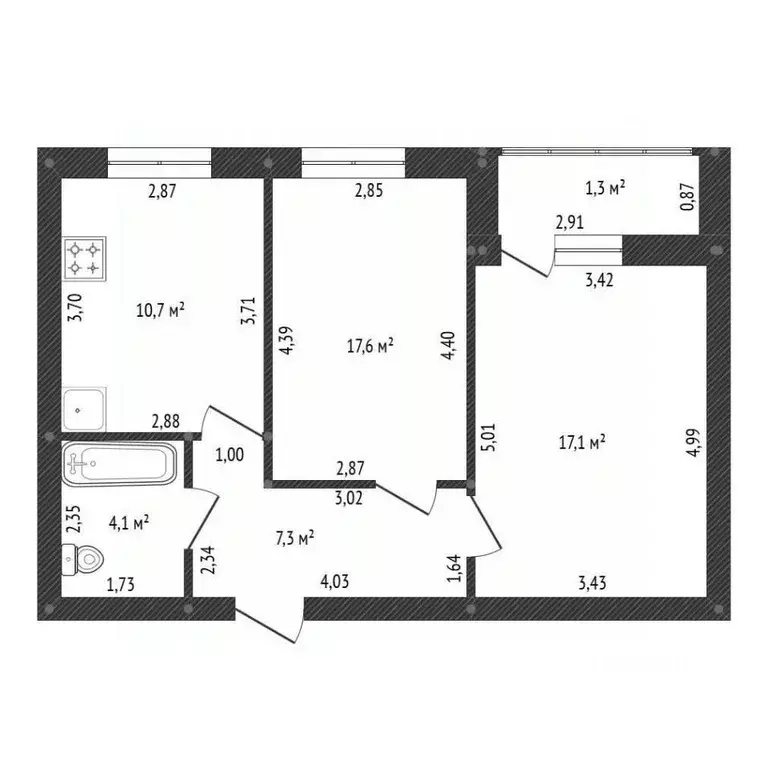 2-к кв. Башкортостан, Уфа ул. Даяна Мурзина, 9/1 (51.8 м) - Фото 2