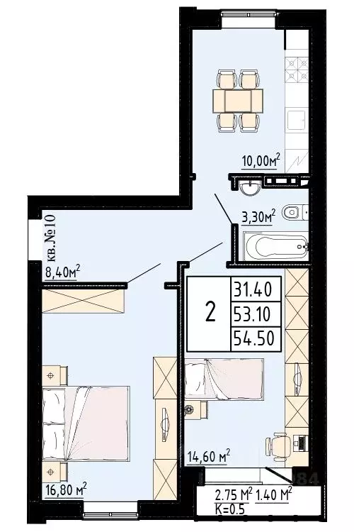 2-к кв. Ленинградская область, Коммунар г. Гатчинский муниципальный ... - Фото 1