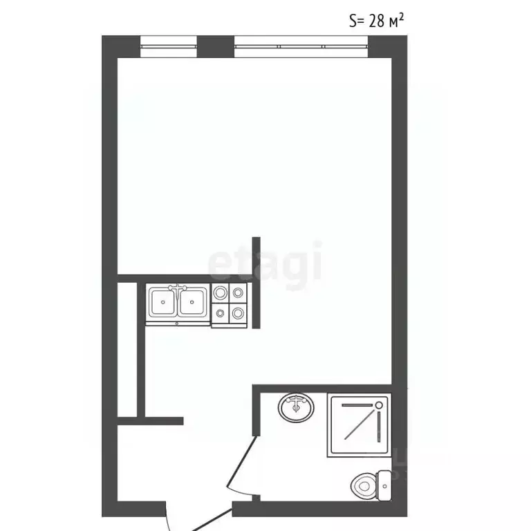 Студия Санкт-Петербург Лисичанская ул., 22 (28.0 м) - Фото 2