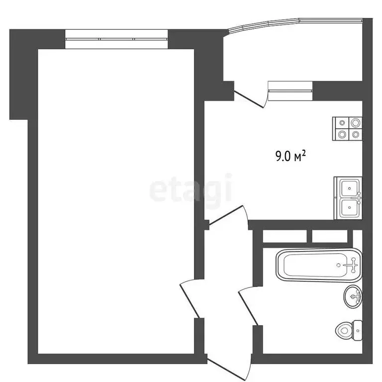 1-комнатная квартира: деревня Патрушева, улица Михаила Лермонтова, 5/1 ... - Фото 1