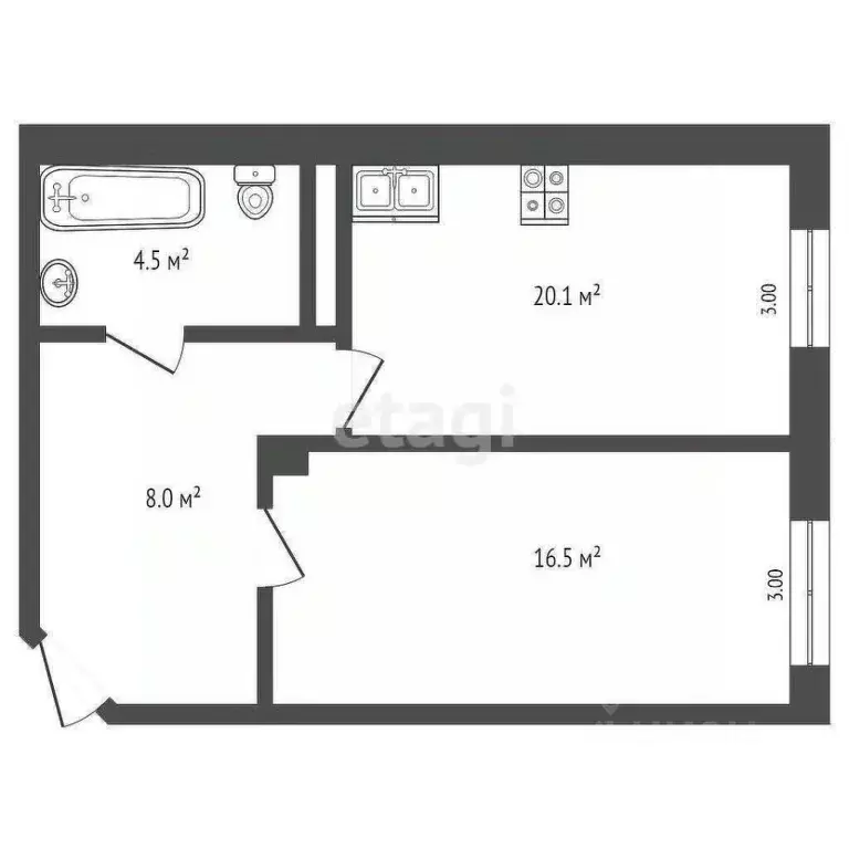 1-к кв. Краснодарский край, Геленджик Крымская ул., 22к20 (45.1 м) - Фото 1