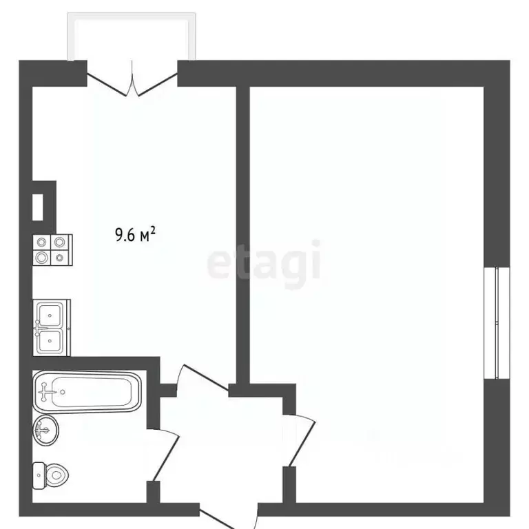 1-к кв. Омская область, Омск Верхнеднепровская ул., 273к2 (32.0 м) - Фото 2
