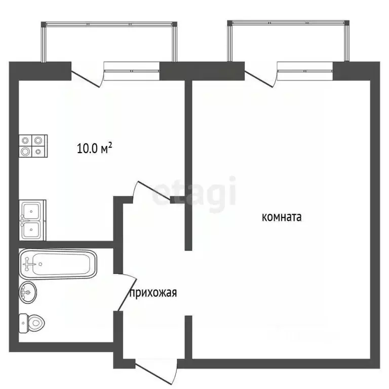 1-к кв. Тюменская область, Тюменский муниципальный округ, д. Патрушева ... - Фото 2