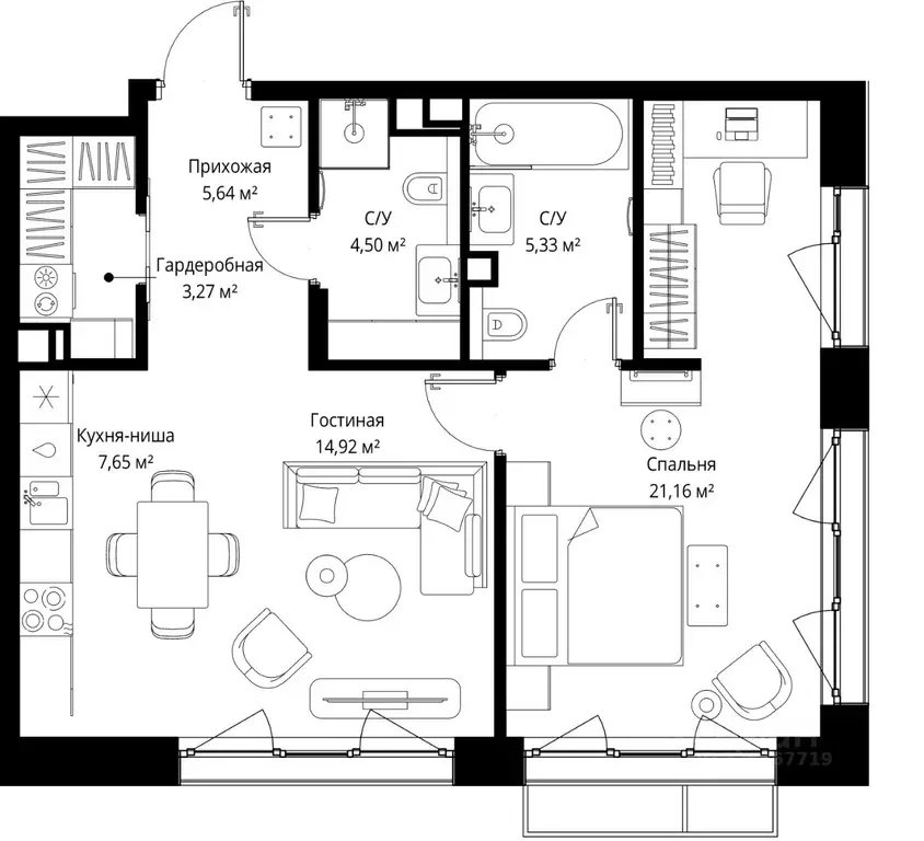 1-к кв. Московская область, Одинцовский городской округ, д. Ликино, ЖК ... - Фото 2
