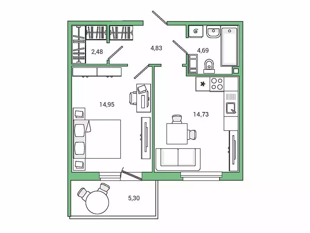 1-комнатная квартира: Гатчина, микрорайон Въезд, жилой комплекс IQ ... - Фото 1
