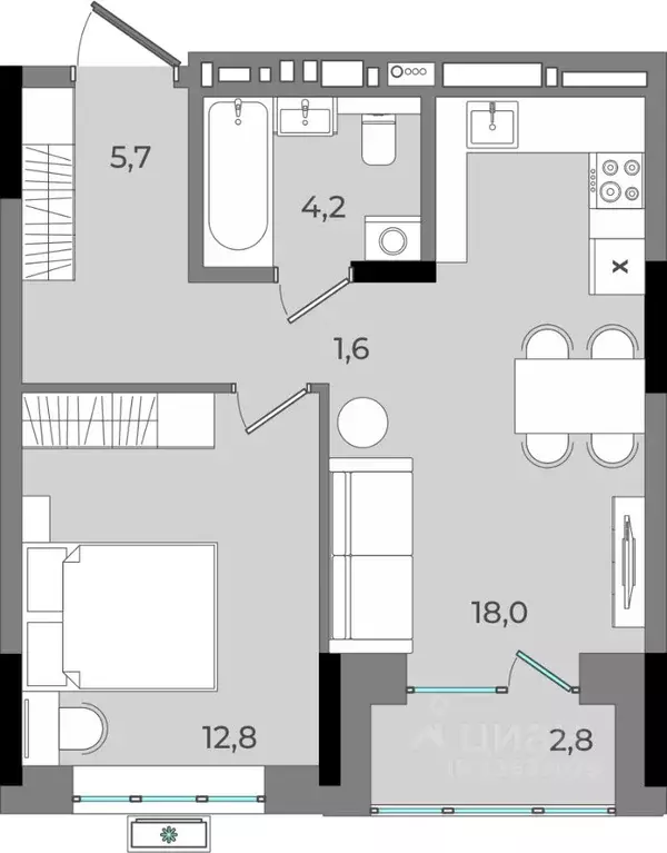 1-к кв. Удмуртия, Ижевск Северо-Западный жилрайон, 2-й мкр, Новый ... - Фото 1