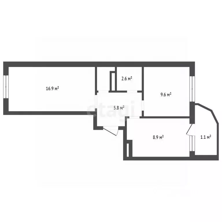 2-к кв. Воронежская область, Воронеж ул. Туполева, 27а (45.4 м) - Фото 2