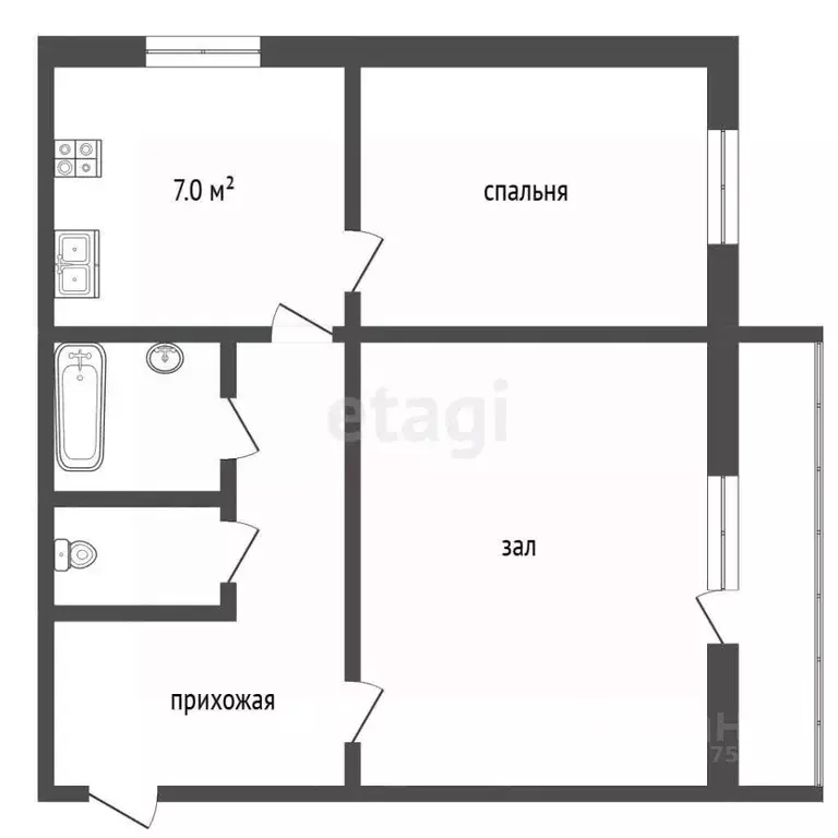 2-к кв. Тамбовская область, Тамбов Советская ул., 139 (44.1 м) - Фото 2