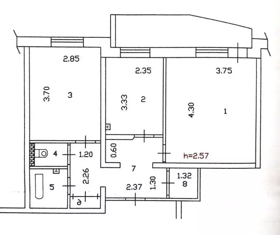 2-к кв. Бурятия, Улан-Удэ ул. Революции 1905 года, 98 (50.9 м) - Фото 2