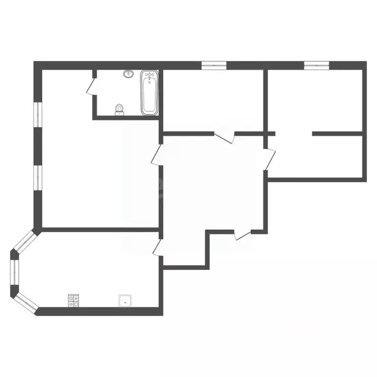 3-к кв. Тульская область, Алексин Центральная ул., 2 (65.0 м) - Фото 2
