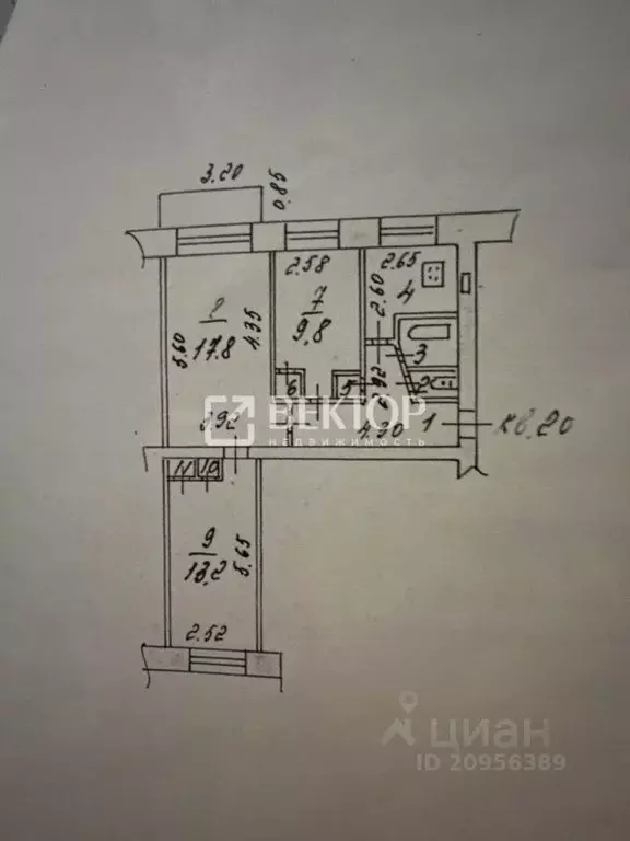 3-к кв. Ивановская область, Иваново Ташкентская ул., 79 (58.6 м) - Фото 2