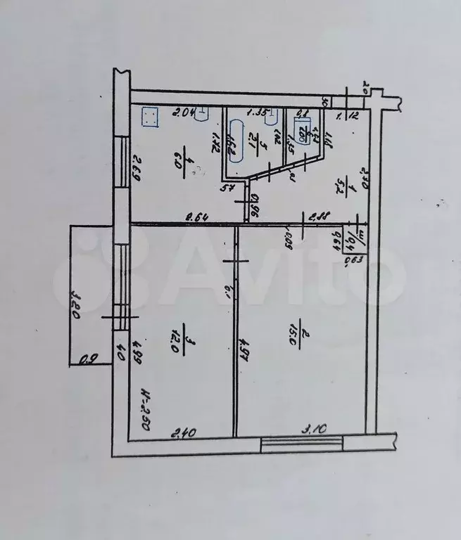 2-к. квартира, 41,7 м, 4/5 эт. - Фото 0