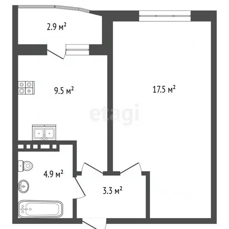 1-к кв. Чувашия, Чебоксары ул. Писателя Лаврентия Таллерова, 28 (34.1 ... - Фото 2