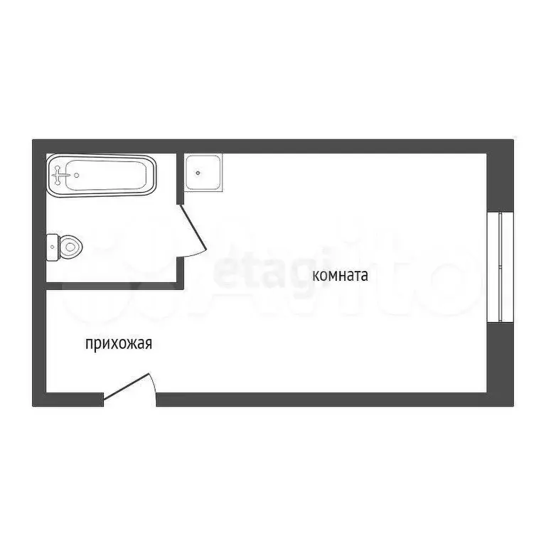 Квартира-студия, 14,3 м, 5/5 эт. - Фото 0