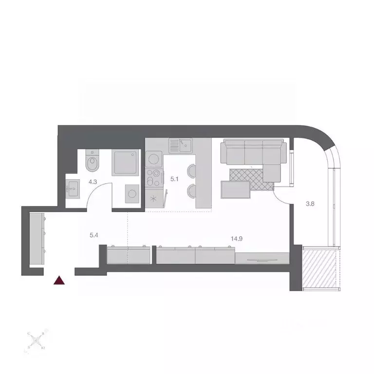 1-к кв. Новосибирская область, Новосибирск Беринг жилой квартал,  ... - Фото 1