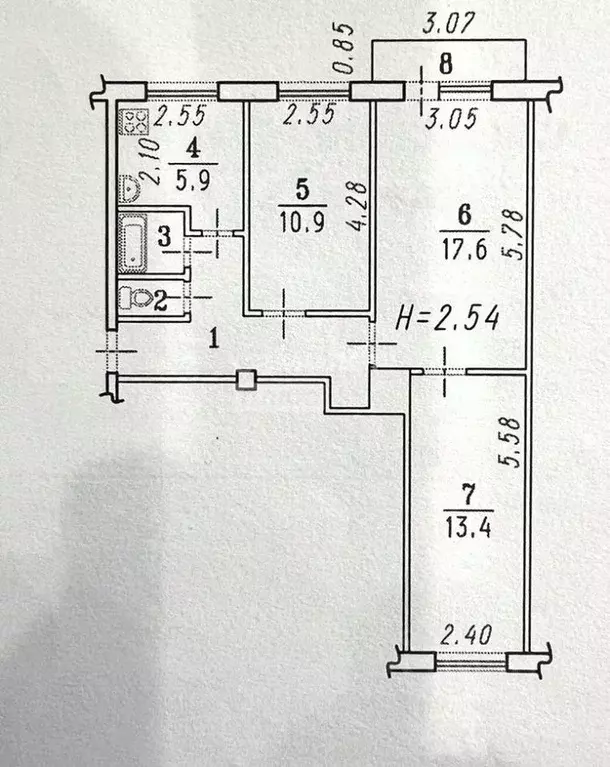 3-к кв. Омская область, Омск ул. Суровцева, 53 (59.3 м) - Фото 1