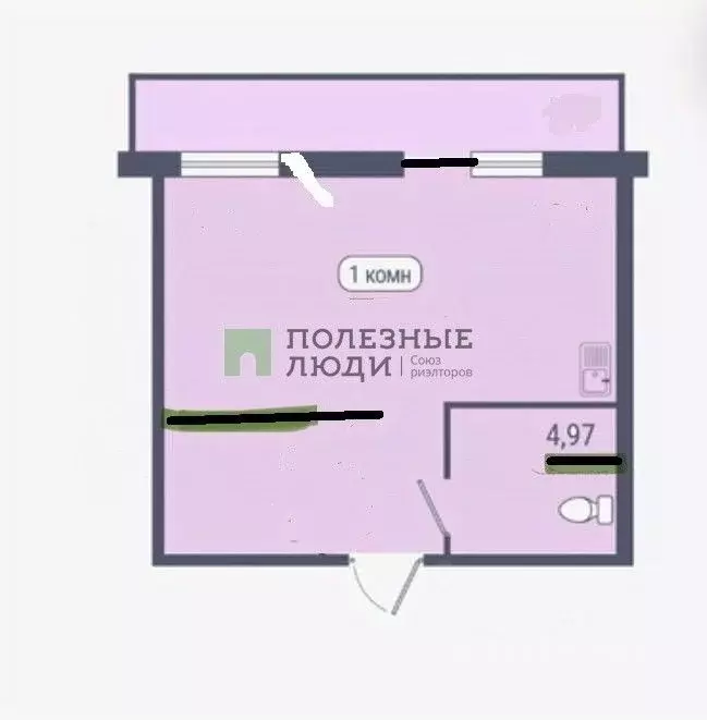 1-к кв. Красноярский край, Красноярск ул. Ерофеевская, 2 (41.5 м) - Фото 2