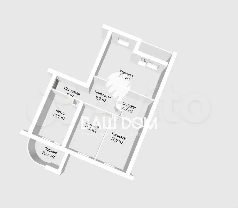 3-к. квартира, 85,4 м, 9/10 эт. - Фото 0