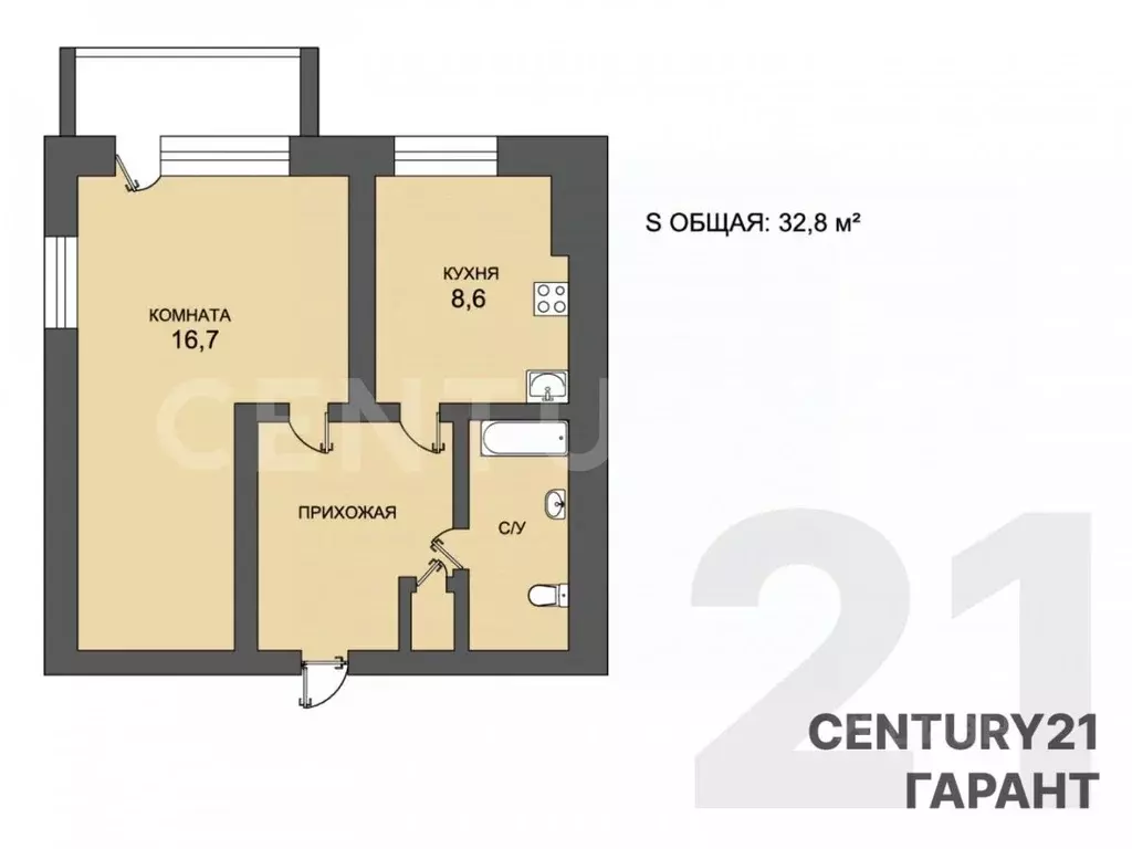 1-к кв. Санкт-Петербург Звездная ул., 22 (32.8 м) - Фото 1