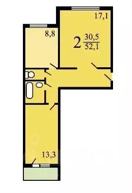 2-к кв. Москва ул. Исаковского, 25К2 (52.0 м) - Фото 0