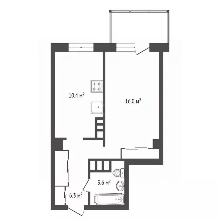 1-к кв. Красноярский край, Красноярск наб. Ярыгинская, 3 (36.0 м) - Фото 1