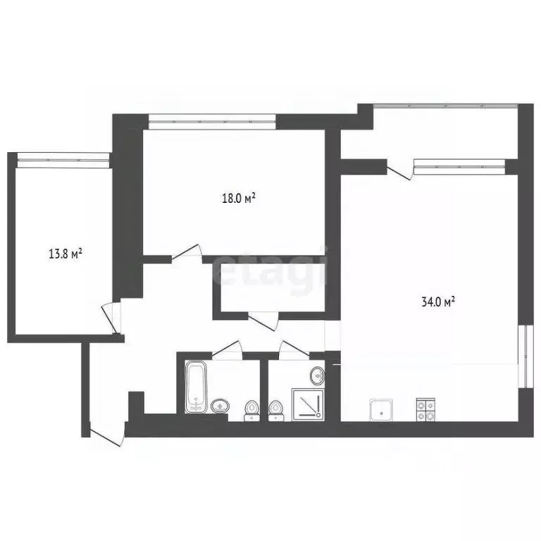 2-к кв. Тюменская область, Тюмень ул. Кузнецова, 6 (97.9 м) - Фото 1