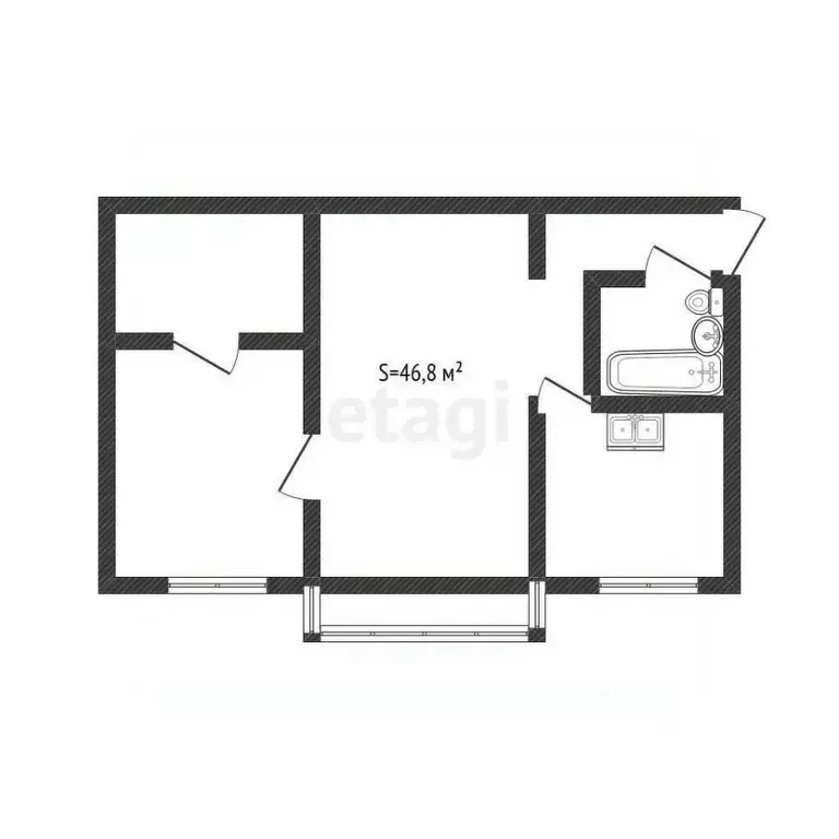 2-к кв. Алтайский край, Бийск ул. Александра Радищева, 14 (46.8 м) - Фото 2