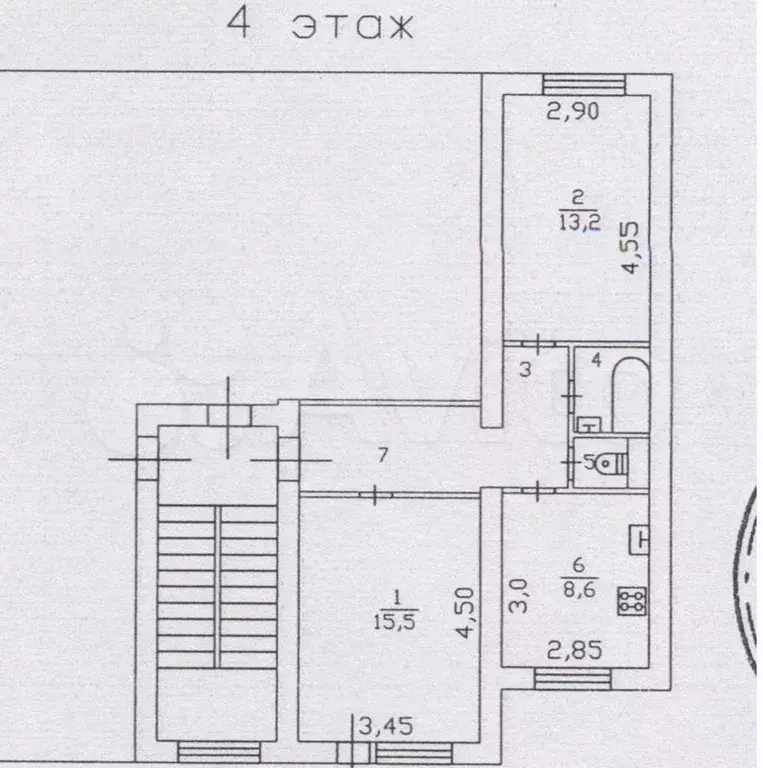 2-к. квартира, 49 м, 4/5 эт. - Фото 0