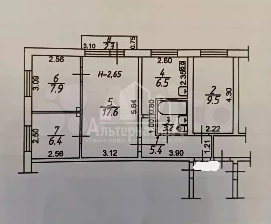 4-к. квартира, 56,5 м, 4/5 эт. - Фото 0