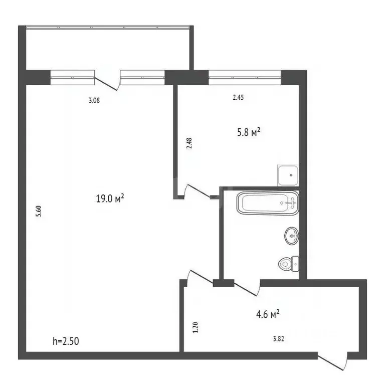 1-к кв. Красноярский край, Красноярск ул. Крупской, 24 (32.0 м) - Фото 2