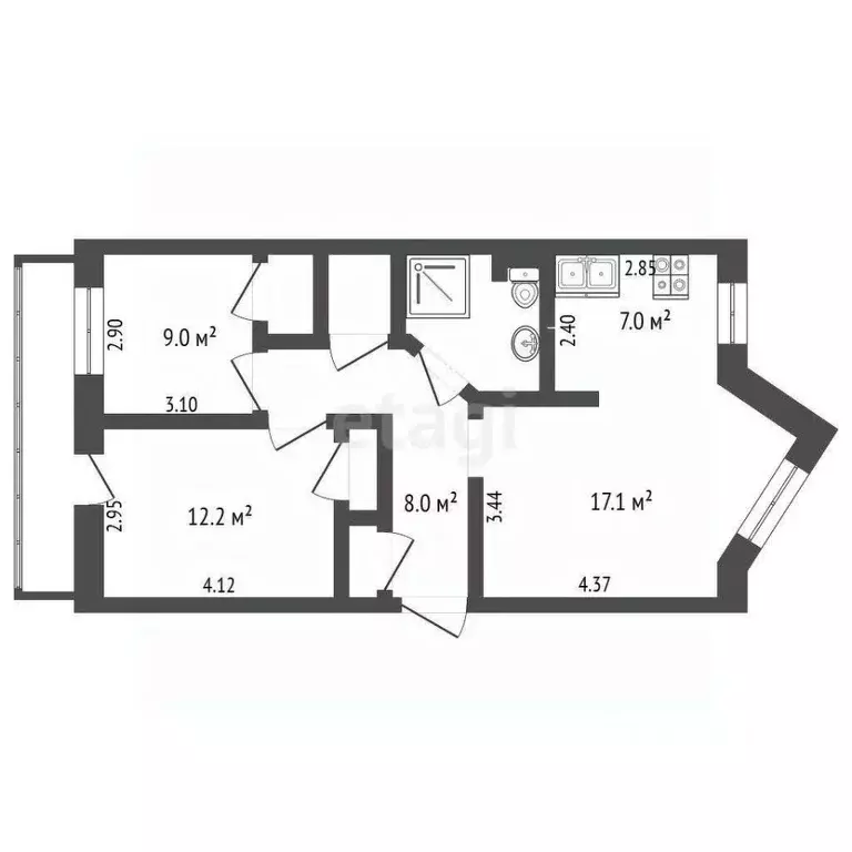 3-к кв. Вологодская область, Вологда ул. Кирова, 16 (62.6 м) - Фото 2
