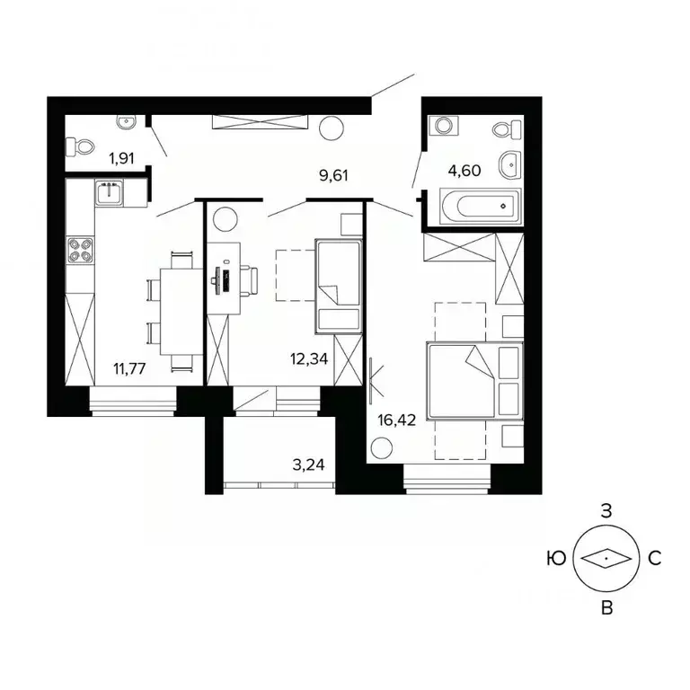 2-к кв. Свердловская область, Березовский бул. Малахитовый (60.7 м) - Фото 1