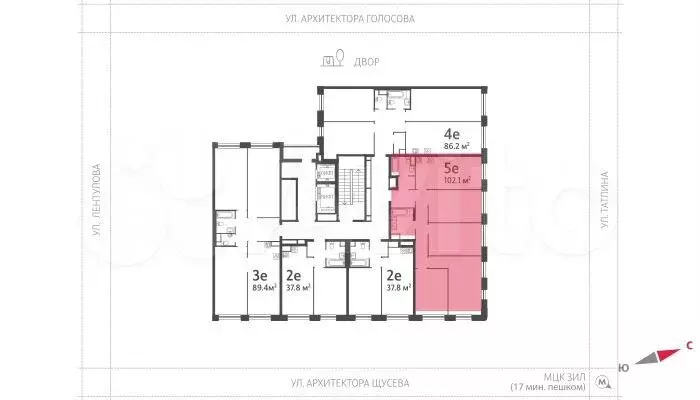 4-к. квартира, 101,8м, 5/16эт. - Фото 1